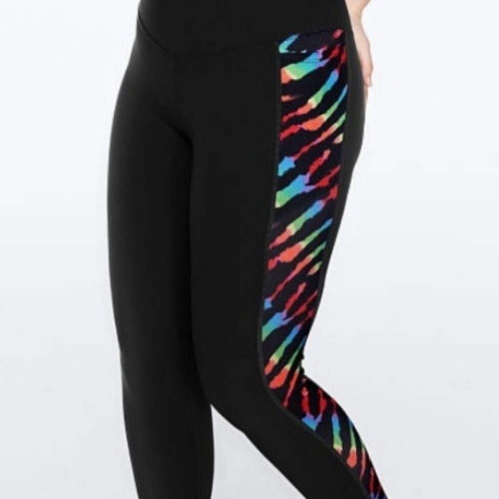 NEW WITH TAGS Victoria Secret PINK rainbow zebra leggings